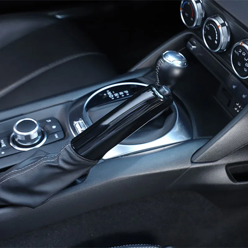 سيارة فرملة اليد القبضات غطاء فرامل اليد غطاء للحماية ل 2016-2025 مازدا MX-5/فيات 124/ابورت 124 اكسسوارات السيارات الداخلية #6