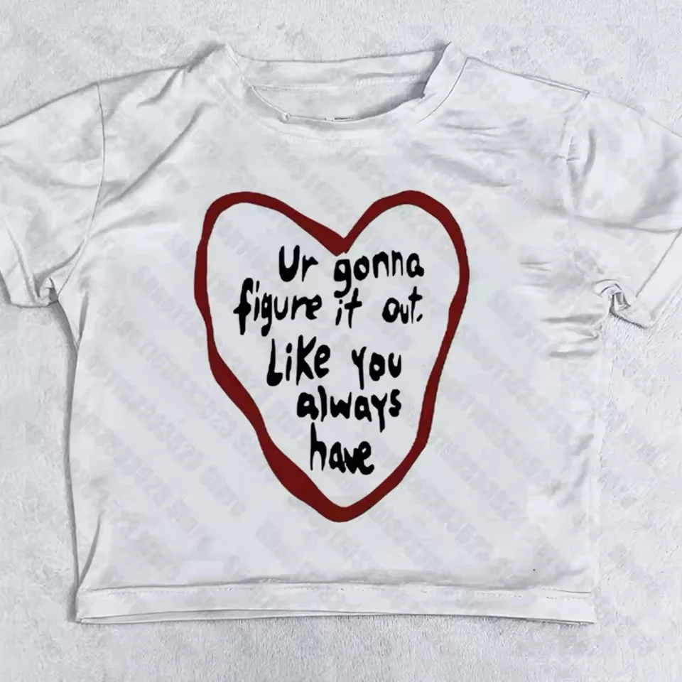 

Панк-девушка с буквенной графикой Trashy Топы Готический винтажный принт Повседневные детские футболки Y2k Стиль Фея Тонкие укороченные топы Женская одежда Лето