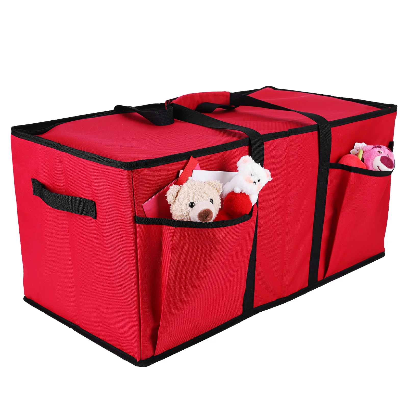 

Red Oxford Xmas Decorations Organizer With 128 Compartment Christmas Ornaments Container Bin Xmas Decor Storage Organizer