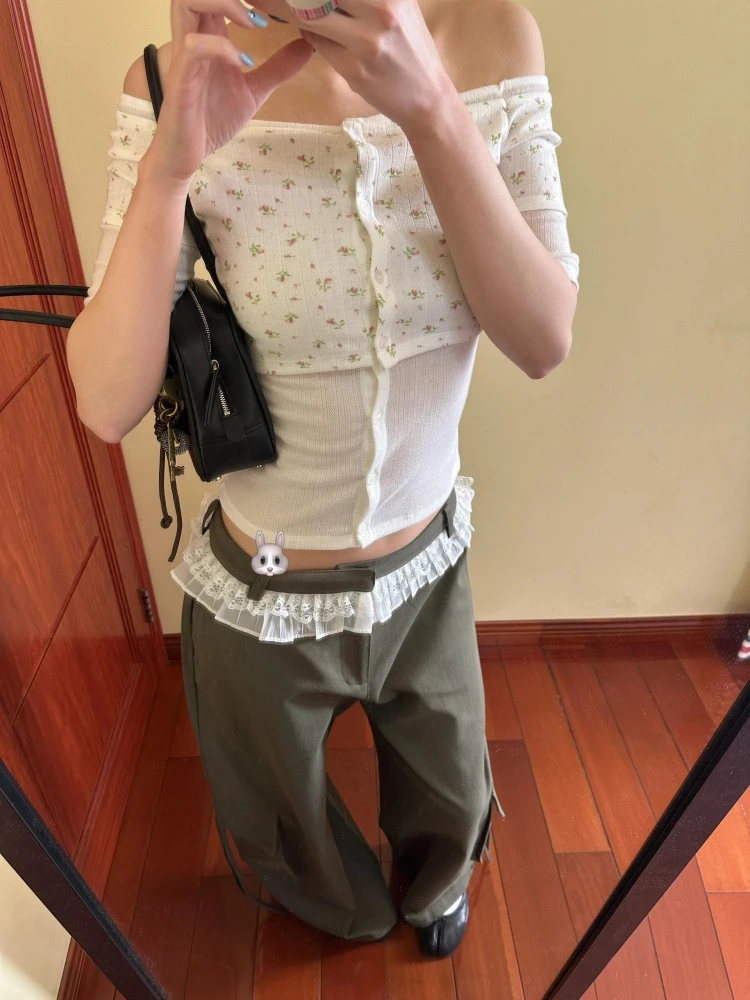 

Женская футболка с эффектом двухслойности и открытыми плечами, весенняя коллекция, приталенная, с коротким рукавом, белая, в стиле Spicy Girl