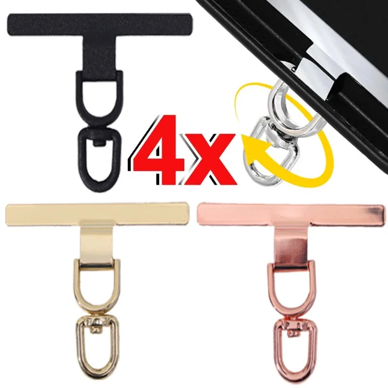 4/2/1Pcs Stainless Steel Phone Lanyard Patch 360° Rotatable Ultra-thin Cellphone Hanging Cord Clip Replacement Metal Gasket