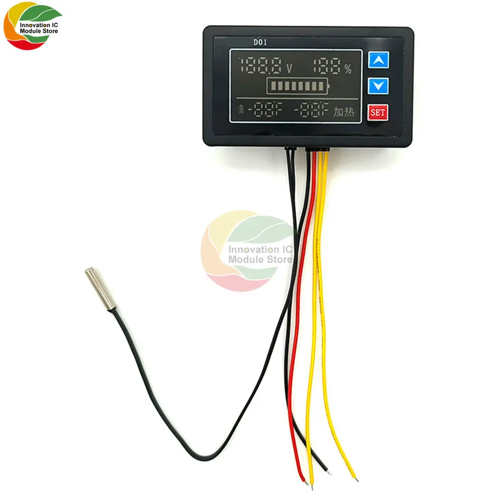 Digital Display Voltmeter With Temperature Control Waterproof Temperature Controller Control Switch Meter Battery power detector image 6