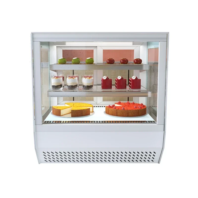 Cake Counter Refrigerated Display Cabinet Commercial Food Glass Fresh Cabinet Desktop Small Air Cooling Frostless Dessert Cake