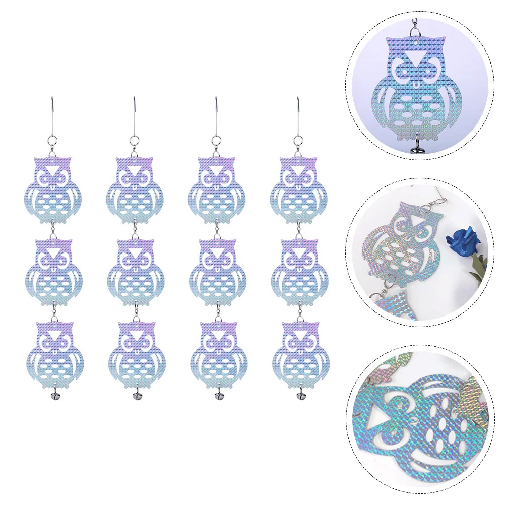 Bird Control Deterrence Owl Shape Hanging Delicate Garden Reflective Adornments Rings for Legs Budgie