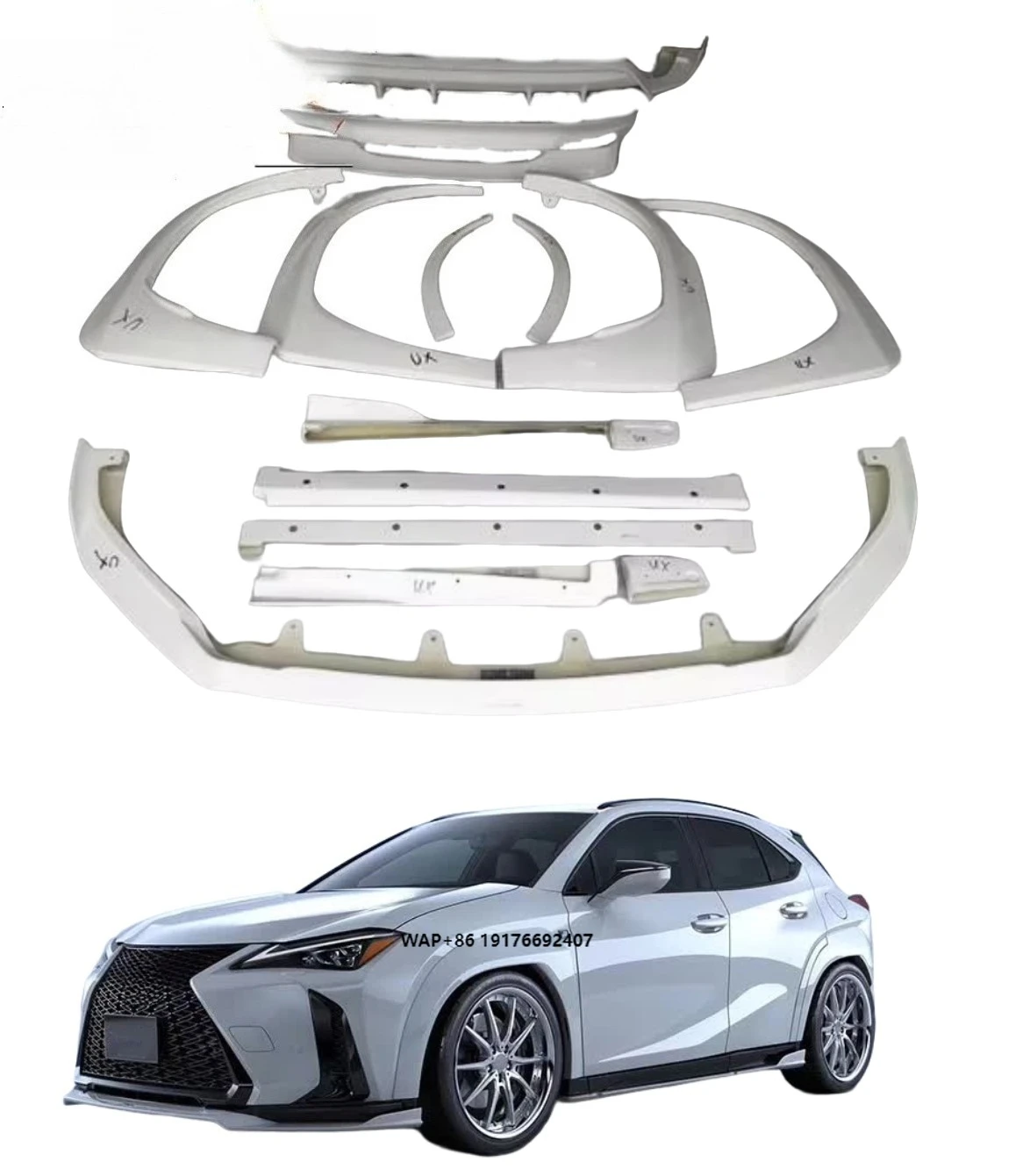 

High Quality Body Kit for UX Upgrade ART Style Auto Parts Eyebrow Wheel Front Lip Side Skirts Diffuser Carbon Fiber or FRP