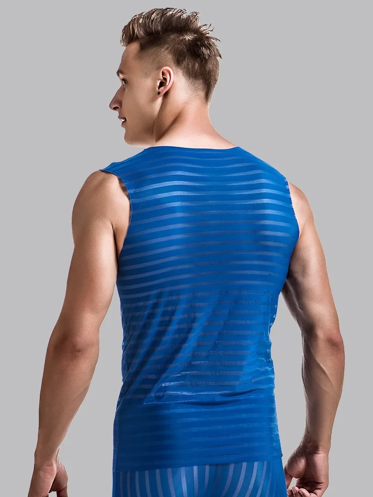 القطب الجنوبي الرجال سترة رقيقة اللياقة البدنية الرياضة الحرير الجليد سلس سترة الصيف ضيق بلا أكمام تي شيرت واسعة الكتف التجفيف السريع تحت