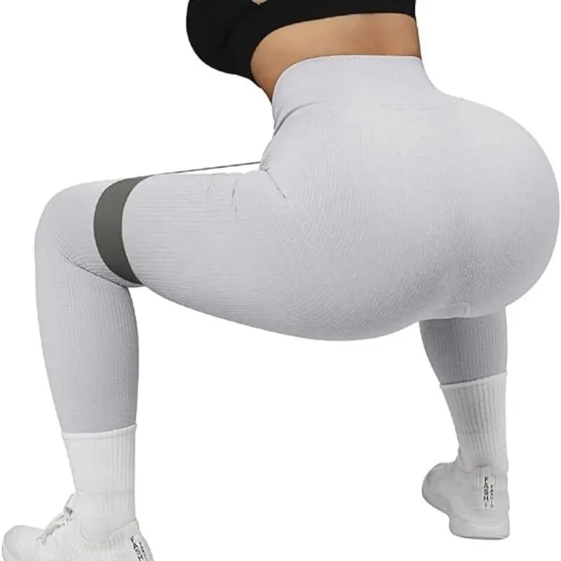 Ribbed Yoga Pants High Waisted Gym Leggings Sport Women Fitness Seamless Female Legging Running Training Tights