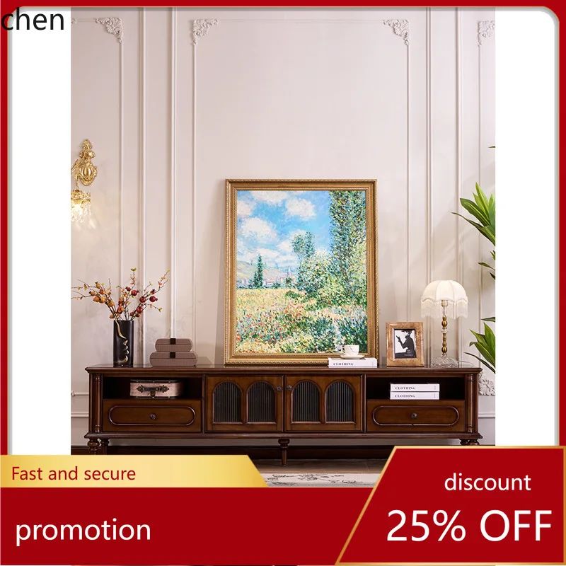 

HT Retro Solid Wood TV Cabinet Storage Cabinet Vintage Style Coffee Table TV Stand