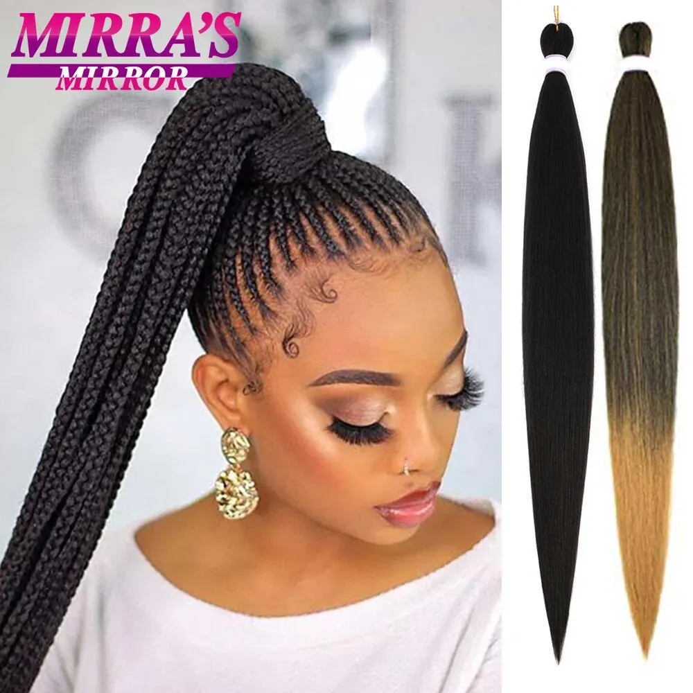 

Длинные плетеные волосы, предварительно растянутые 30/36/42/48 дюймов, Jumbo Braids YAKI, прямые пучки волос, синтетические волосы для женщин