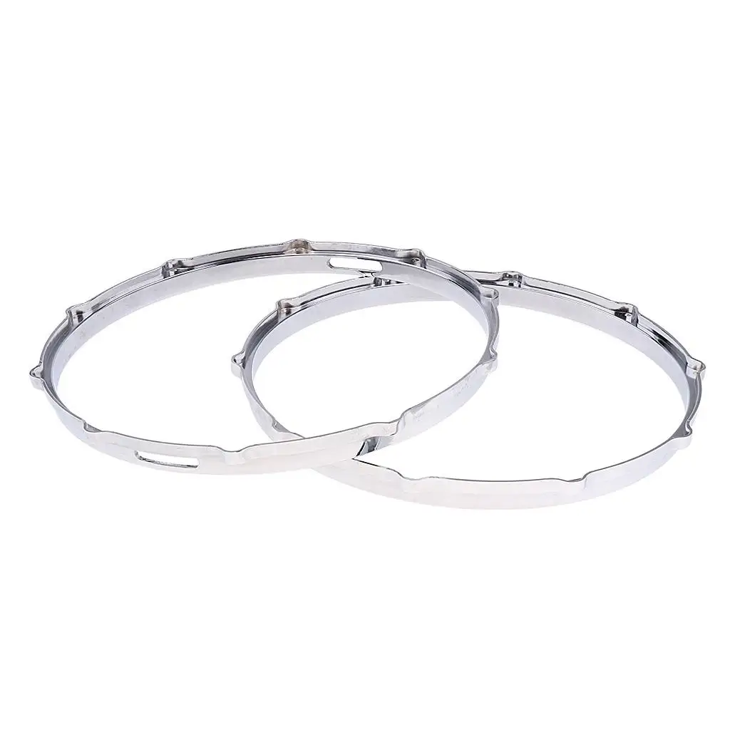 1 Pair Aluminum Alloy Snare Drum Hoop Ring Rim for 14'' Snare Drum Percussion Instrument