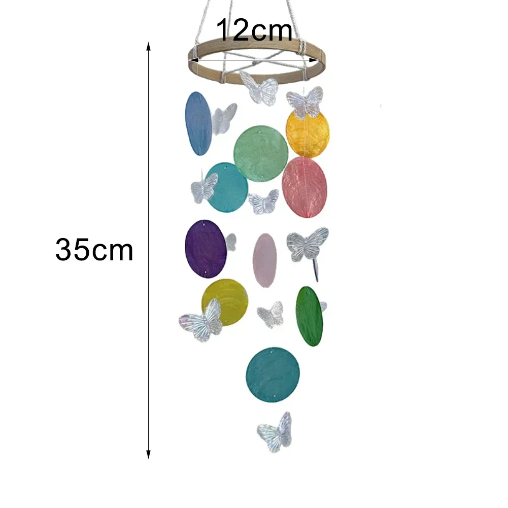 Bohemian Wind Chime Featuring Butterfly And Shell Components Producing Relaxing Sounds For Garden Balcony Or Indoor Settings