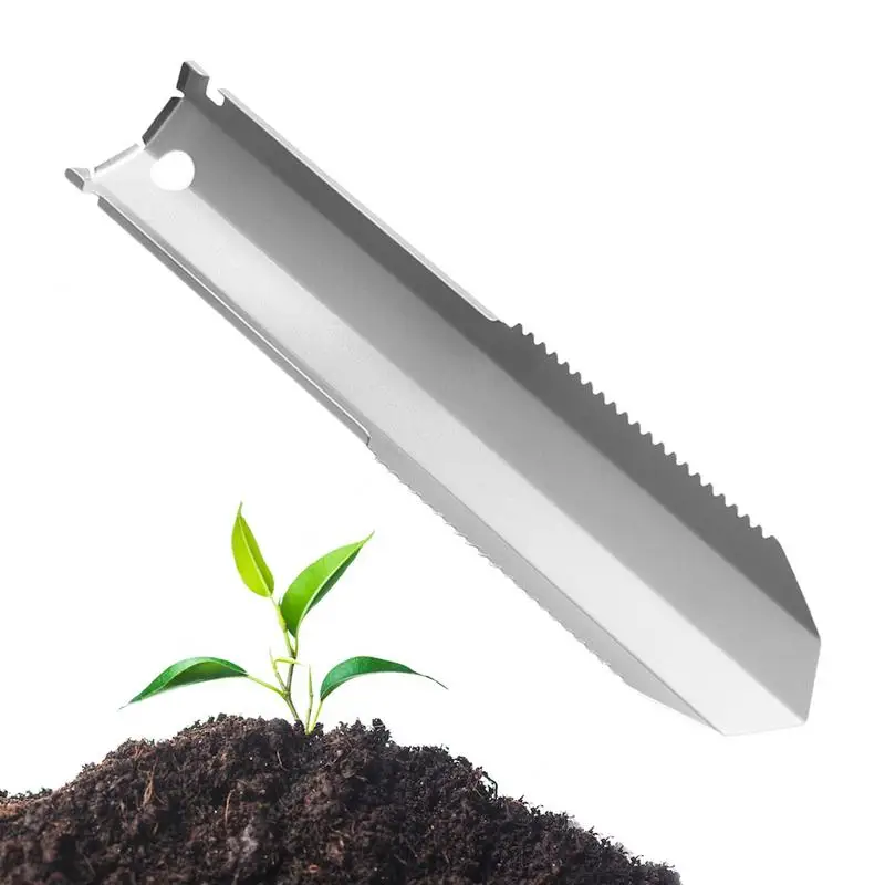 Garden Hand Shovel Titanium Curved Digging Shovel Serrated Edge Multi-function Gardening Tool Portable Garden Spade Shovel For