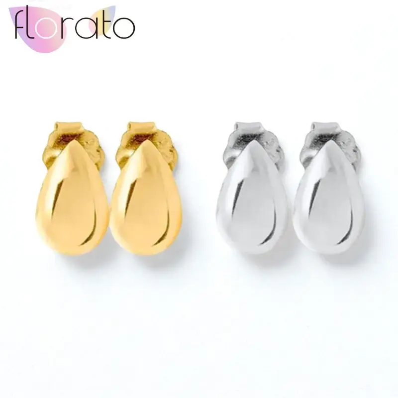 

925 Sterling Silver Needle Classic Casual Compact Water Drop-shaped Stud Earrings Women's Fashionable Versatile Jewelry Gift