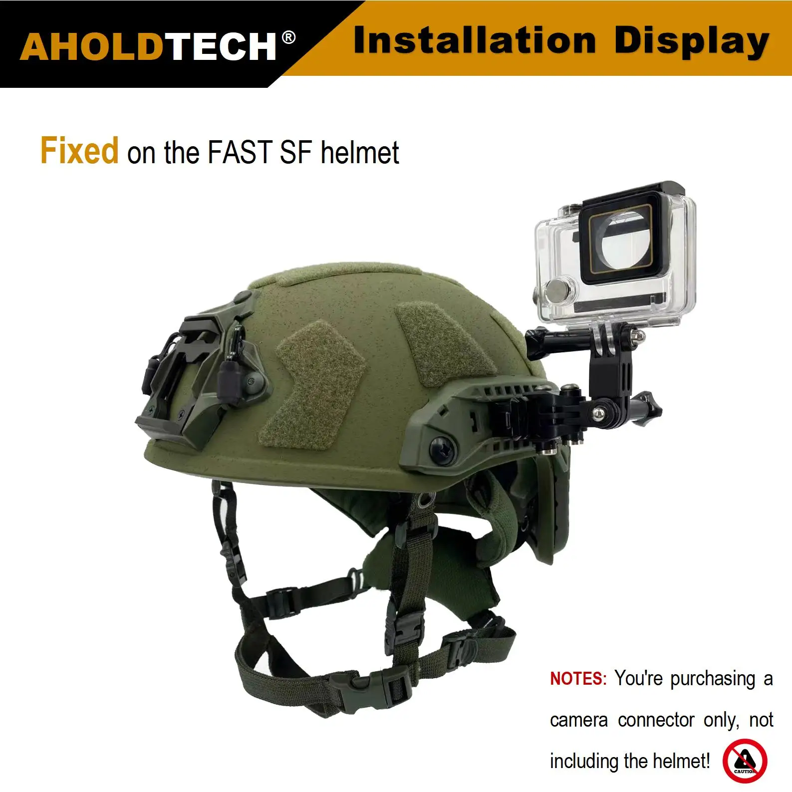 Aholdtech  360multi-Angle adjustment Ballistic Helmet Tacticarails  Connector for Gopro Hero Cameras and Other Sports Cameras