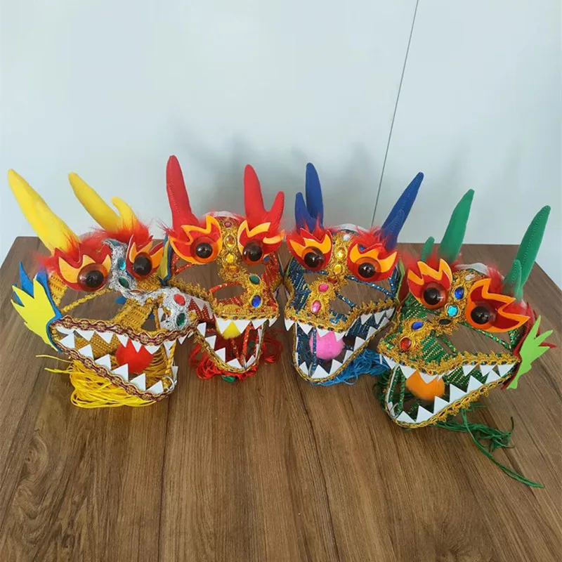 Lighting Diamond Dragon Head Used For Body Chinese Traditional Dance Dragon Accessories Fitness Props Festival Supplies