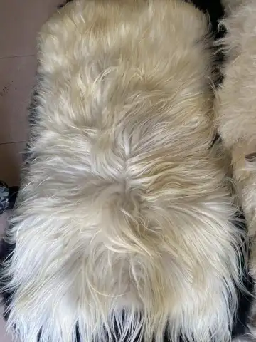 Genuine Long Wool Goat Fur Plate Mongolian Fur Rug, Doll Wig, Decorative Blankets, Whole Piece