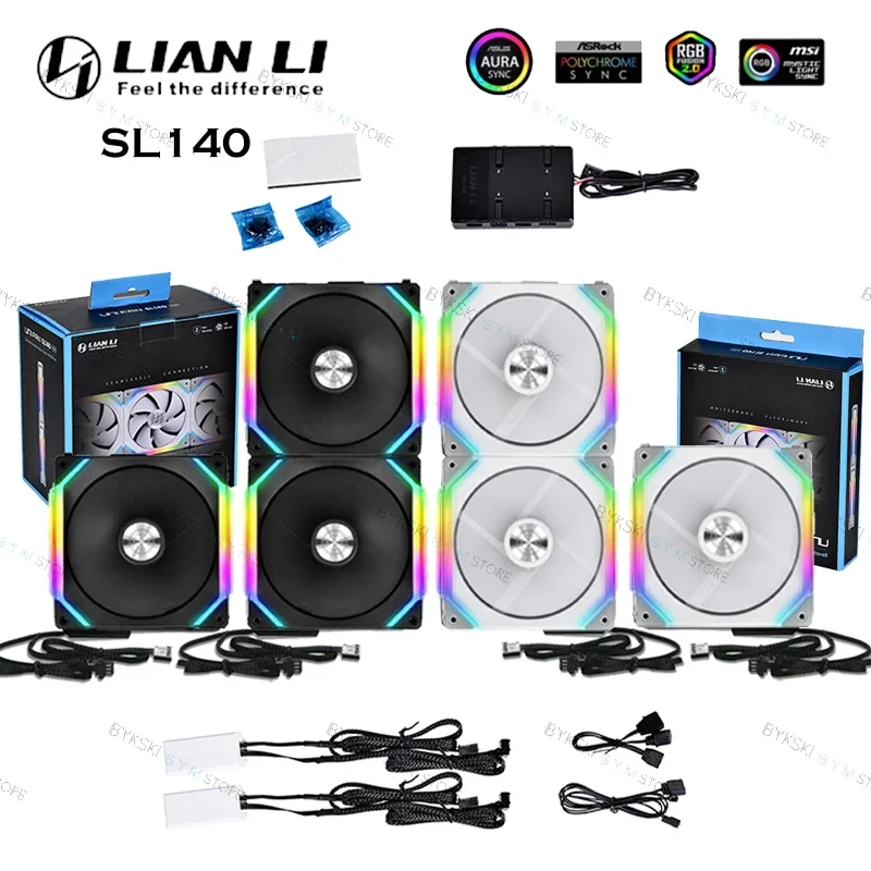 Original LIAN LI UNI Fan 12CM/14CM RGB+LIAN LI Strimer Plus V2 12VHPWR RTX40 Serie GPU Double/Triple 8Pin(6+2Pin) PSU Cable Kit