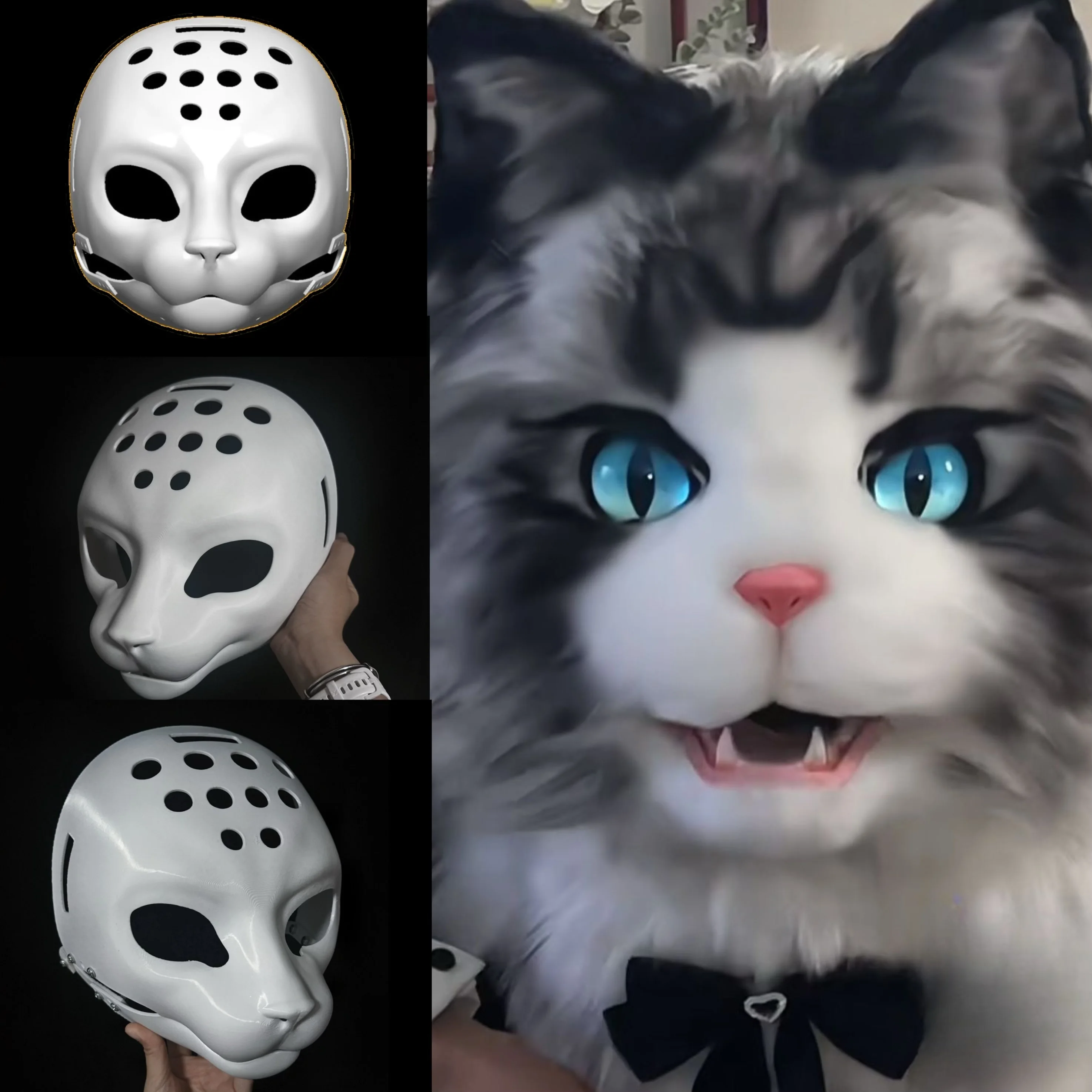 

Base Mask Realistic Beast Skull Maine Cat COS Beast Skull Anime Accessories Furry DIY Props