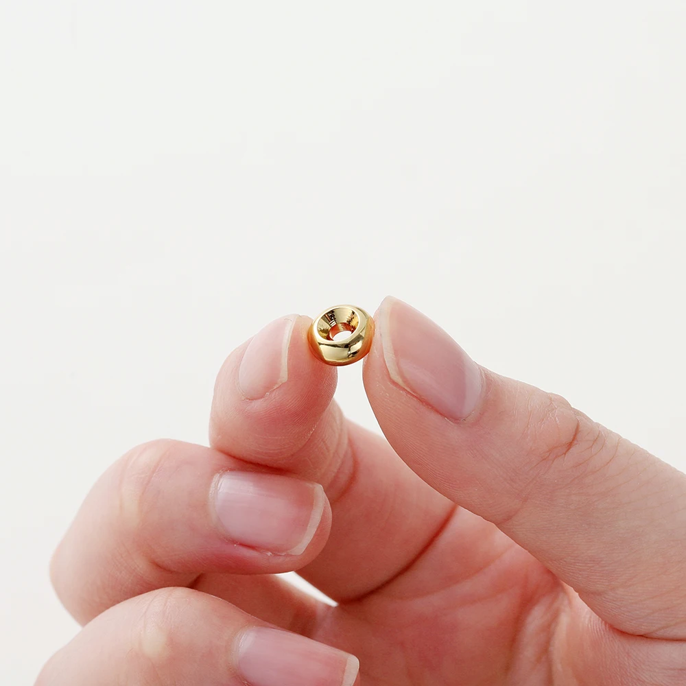 5-20Pcs 14K/18K Gold Plated Flat 4/5/6/8mm Spacer Beads for Necklace Bracelet Jewelry Making Beads Accessories Findings image 6