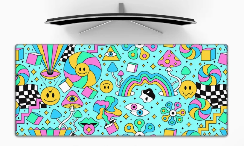 

Mouse Pad UltraThick Gaming Personalized Graffiti Ghost Face Good and Evil Natural Rubber Laptop Gamer Pad on The Table Kawaii