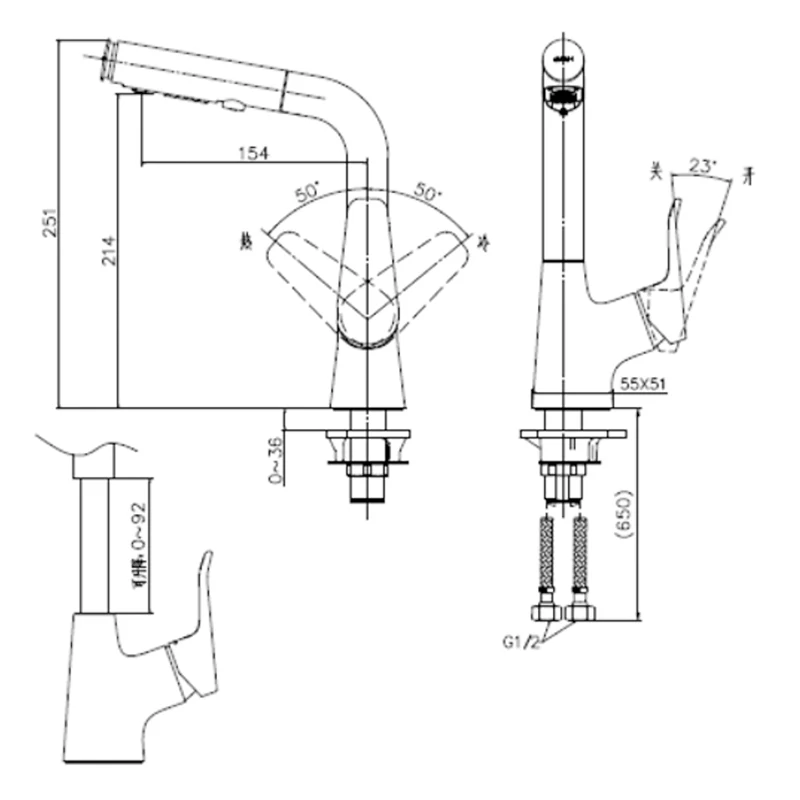 JOMOO Pull-out Basin Faucet 360 Spout Swivel Dual Spray Options Zink Alloy Bathroom Extravagant Faucet