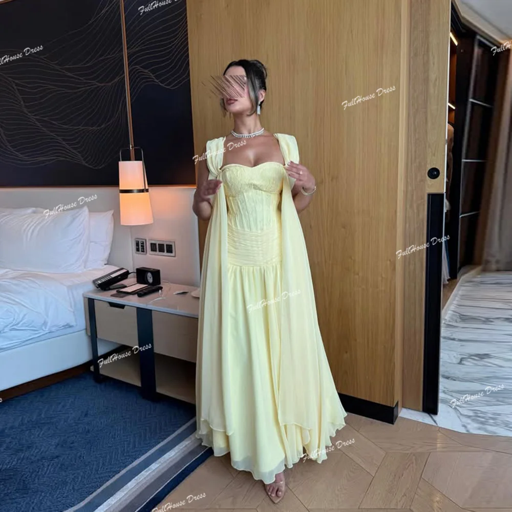 

Custom Made Simple Off Shoulder Chiffon Pleated Evening Dress Backless Long Length Saudi Dress Draped فساتين سهرات