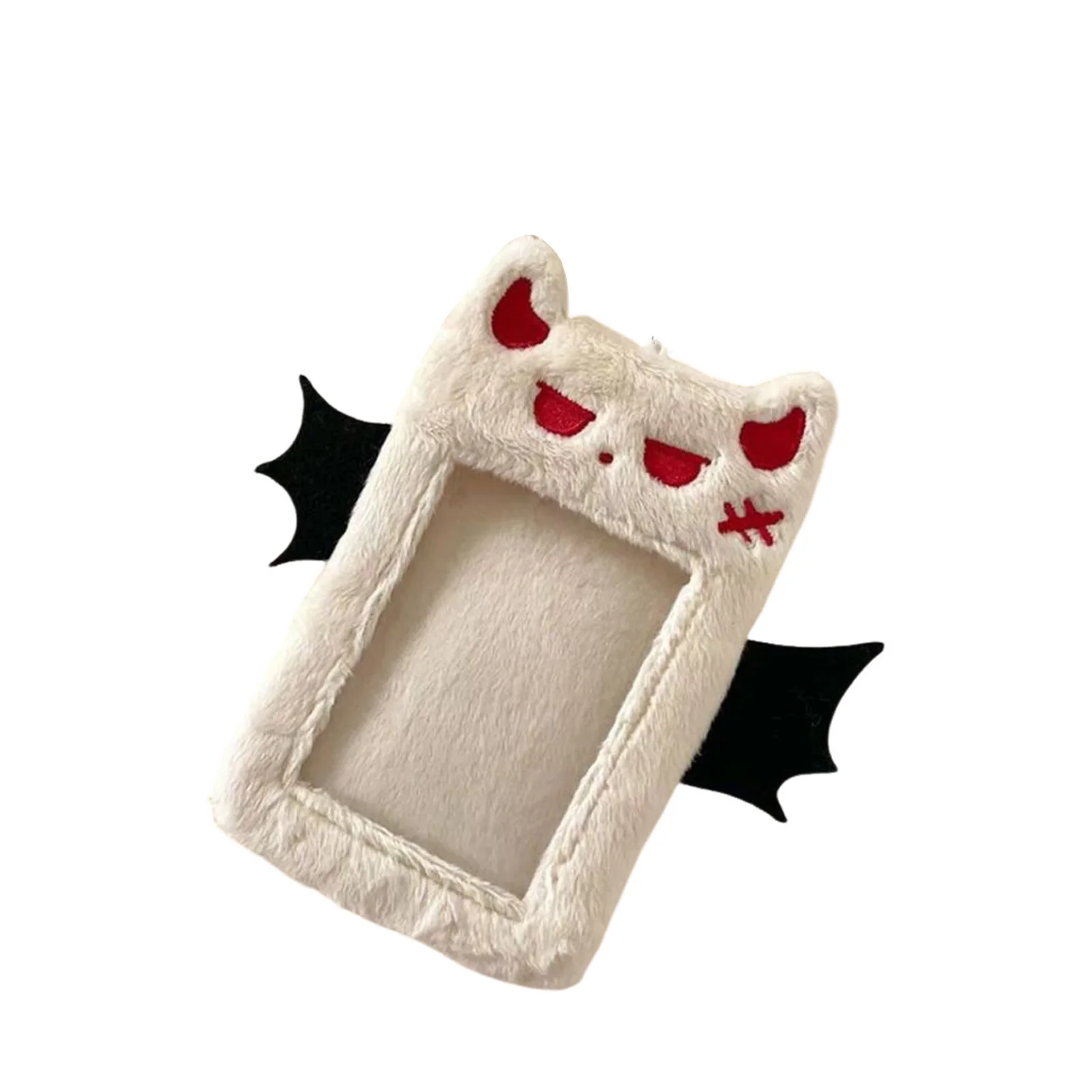Kawaii Devil Plush Card Holder Decorative Id Holder Visible Card Sleeve for Credit ID Bank Card Bus Card Card Holder Note Holder