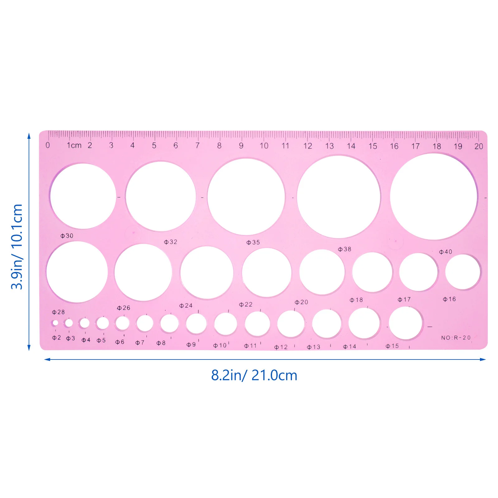 6pcs Circle Template Ruler Plastic Drawing Stencils Lightweight Engineering Architecture Design Tool For School Art Drafting