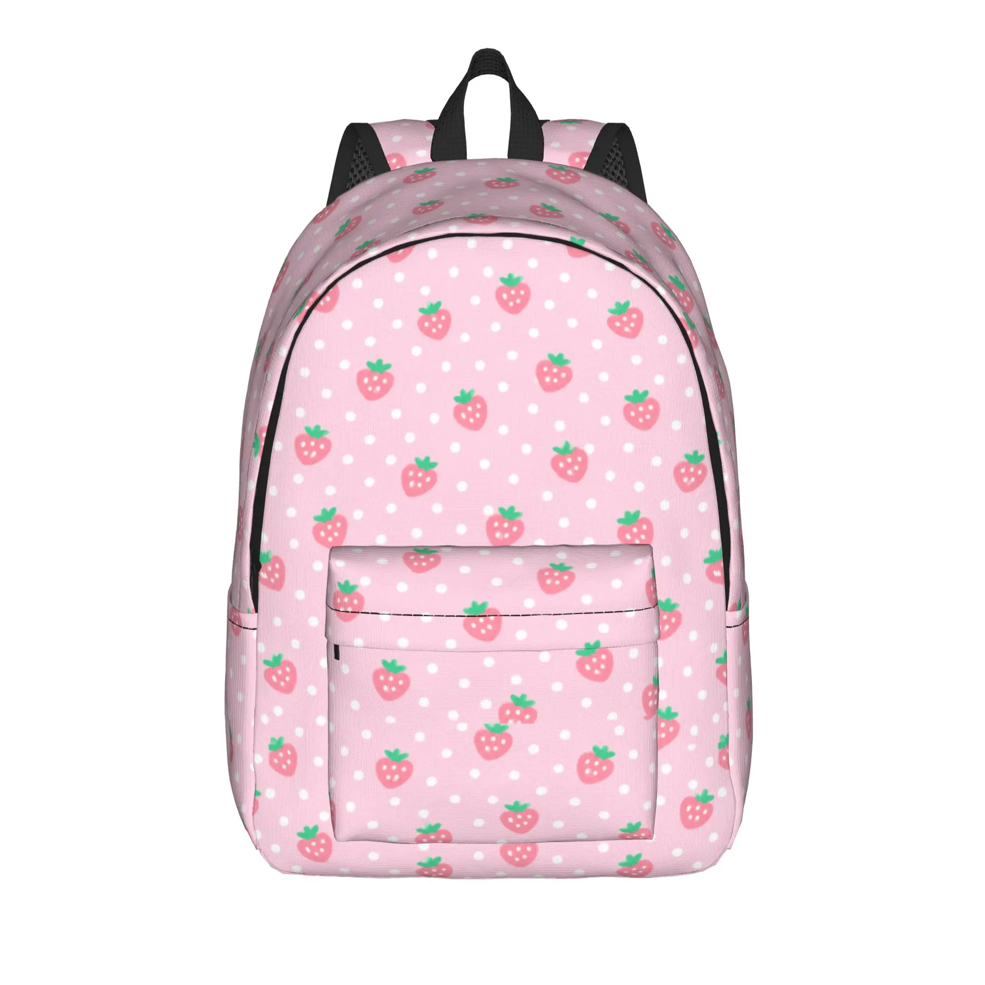 Pink Strawberry Polka Dot Cute Kawaii Backpack  Streetwear Backpacks Teen College Large High School Bags High Quality Rucksack