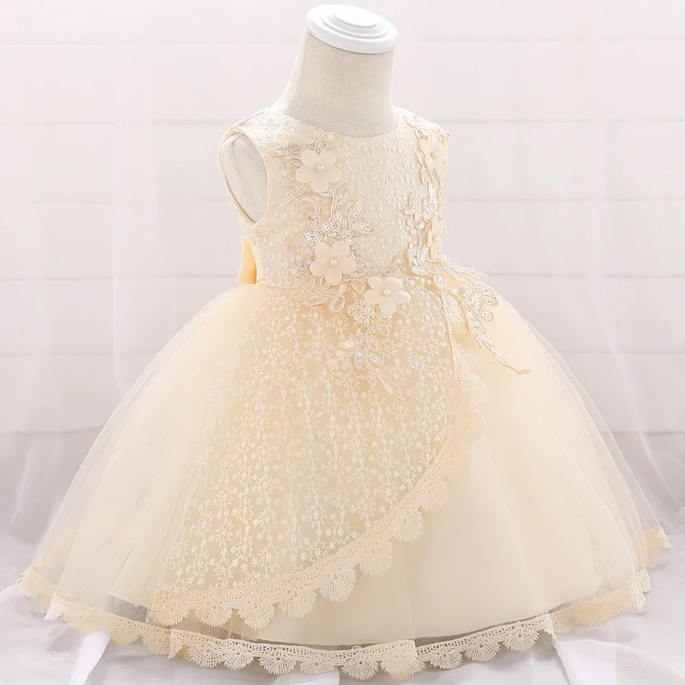 Christmas Celebration Christening First Birthday Dress Baby Girl Party Flower Dresses Child Princess Dress 3 6 12 Month Vestidos