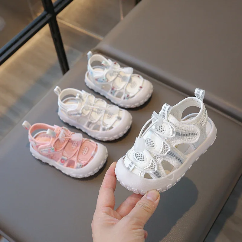 

2025 Summer Sport Sandals For Children Mesh Fabric Breathable Girl's Toddler Shoes Ergonomics Trend Fashion Kid's Sneakers
