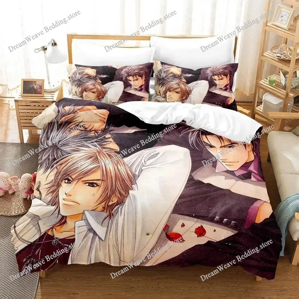 

Brother X Brother Luxury Bedding Set Anime Cartoon Duvet Cover Set Comforter Bedspread Twin Single Size Printed Home Textile741