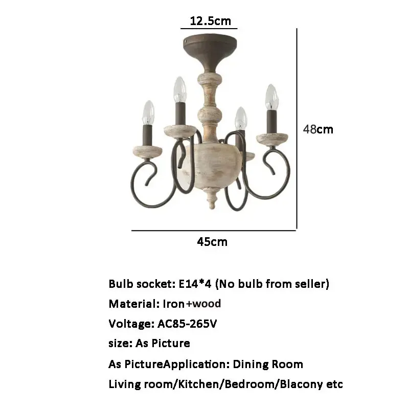 Imagem -02 - Luz de Teto de Madeira Vintage Designer de Lâmpada Pingente 4-cabeça Sala de Estar Sala de Jantar Quarto Corredor Retro Americano