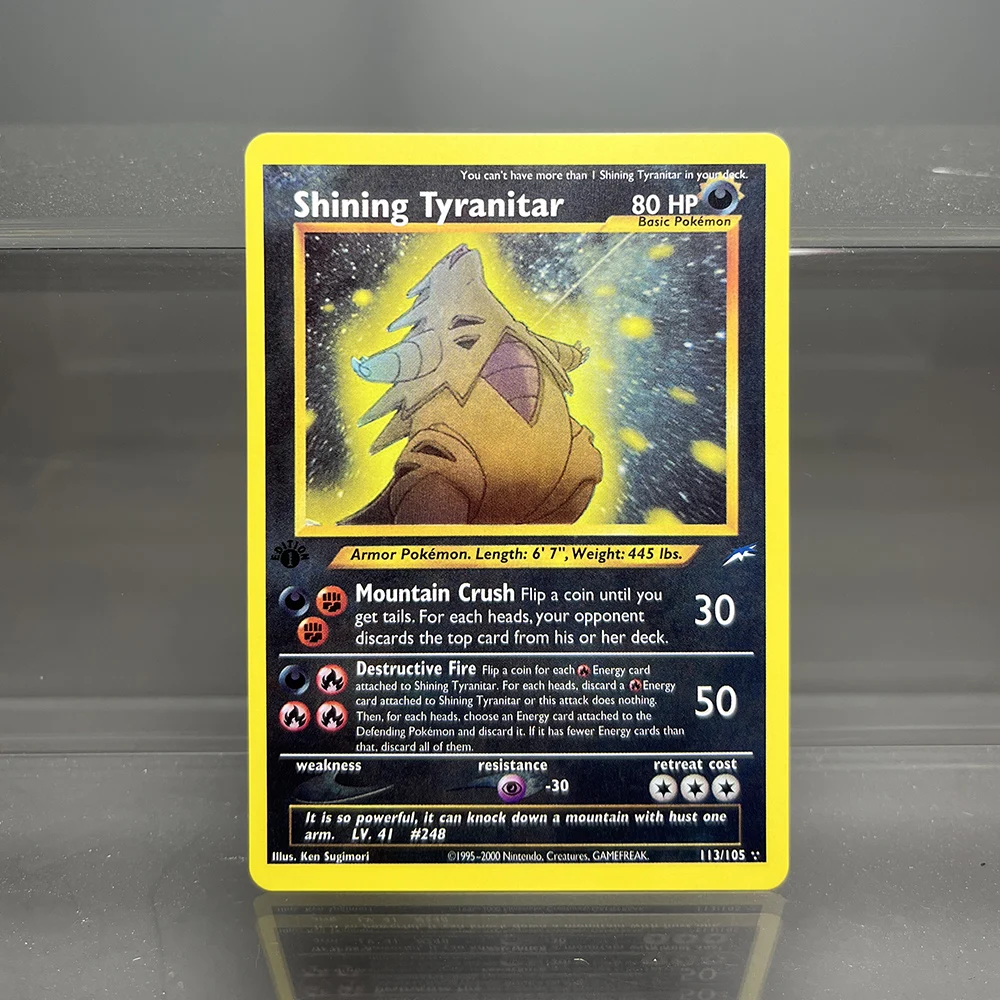 Neo Destiny Charizard PTCG Single Collection Card 1st Edition 1996 Tyranitar Gengar Card PKM Proxy Cards Toys Gifts