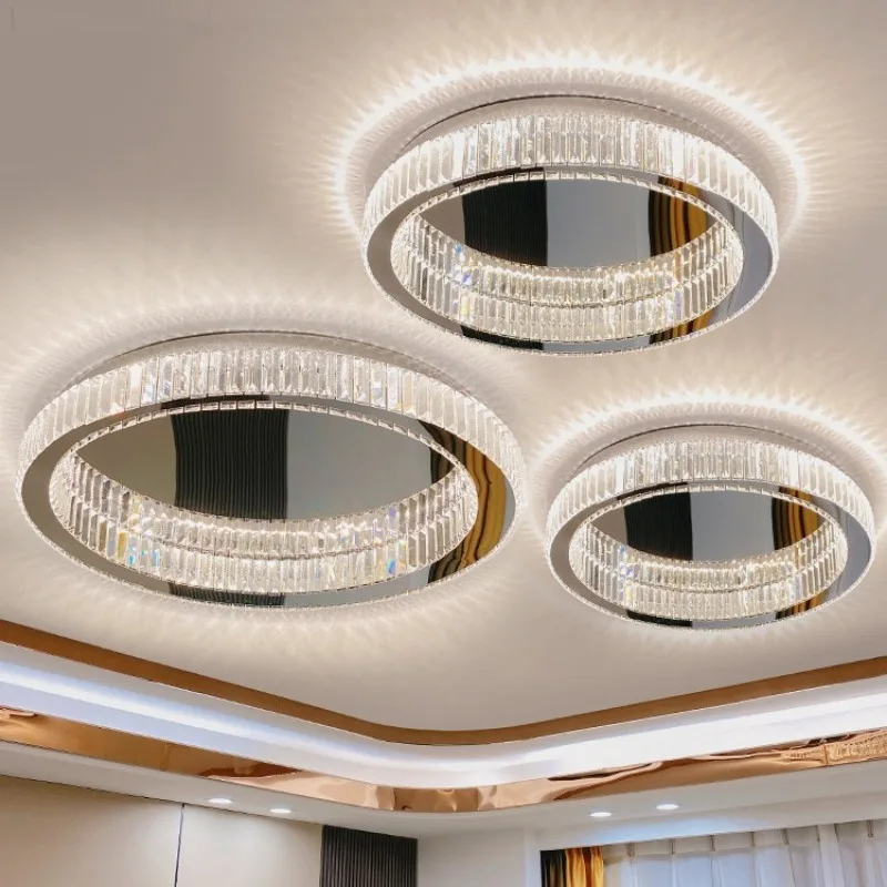 Moderna luce di lusso Led rotonda lampada da soffitto in cristallo illuminazione da parete per interni decorazione con cappuccio Nordic accanto alle lampade della camera da letto Lustre