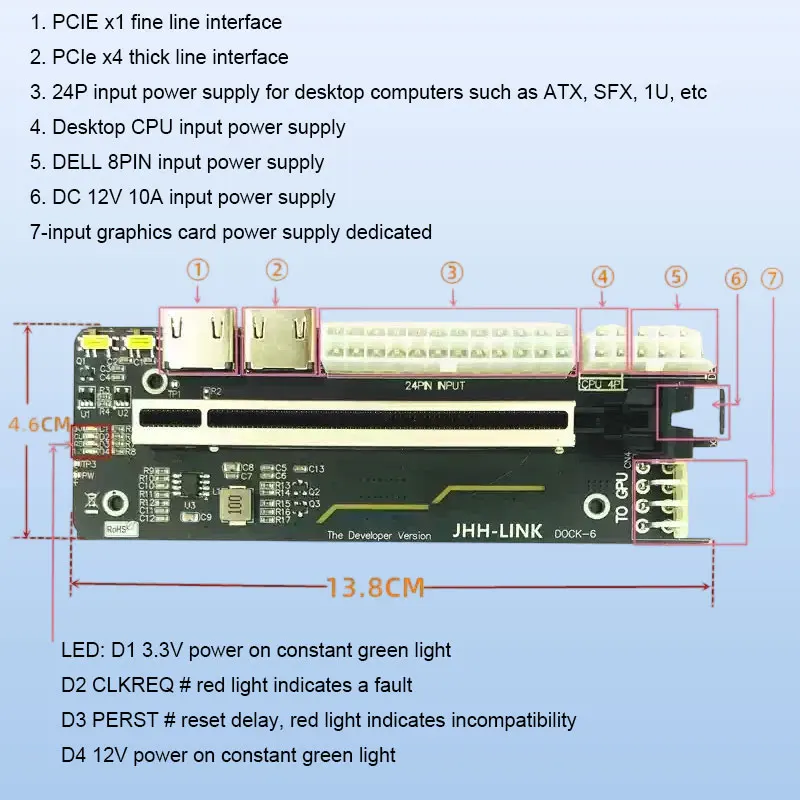 قاعدة توصيل الرسومات الخارجية للكمبيوتر المحمول ADT-Link NUC الخارجية M.2 جهاز توسيع واجهة الحالة الصلبة القابل للفصل Thunderbolt III