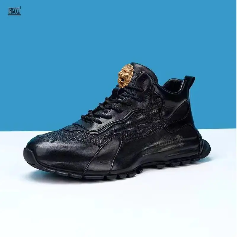 

New men's flat shoes Luxury brand sports shoes leather fashion loafers foreign trade casual shoes a37