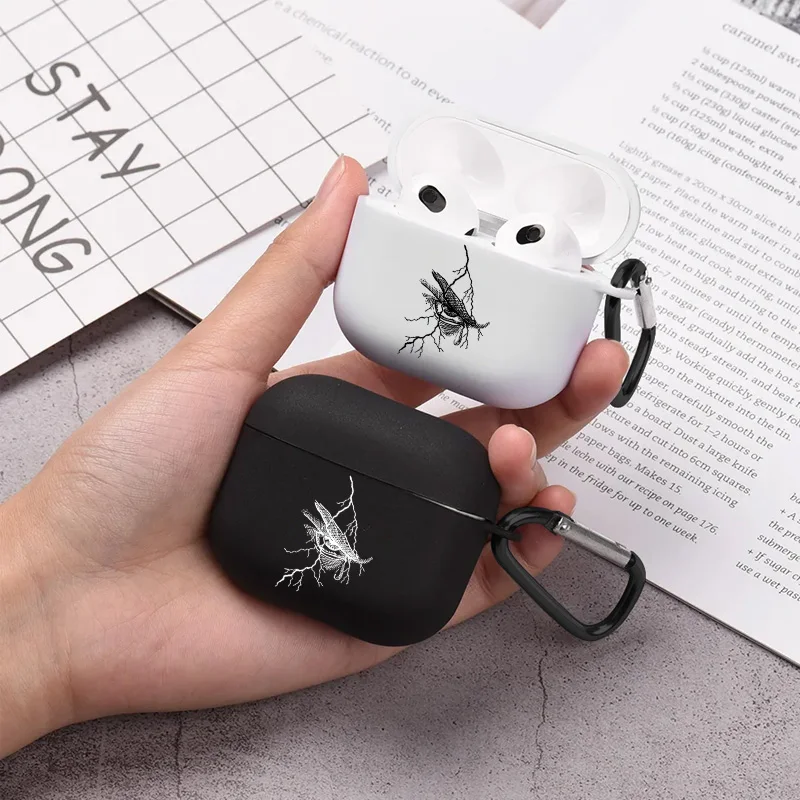 Painting Eyes Lightning Pattern Airpod Case Earphone Cover for AirPods 2 3 Pro 2nd Generation Case Perfect Gift for Boyfriend