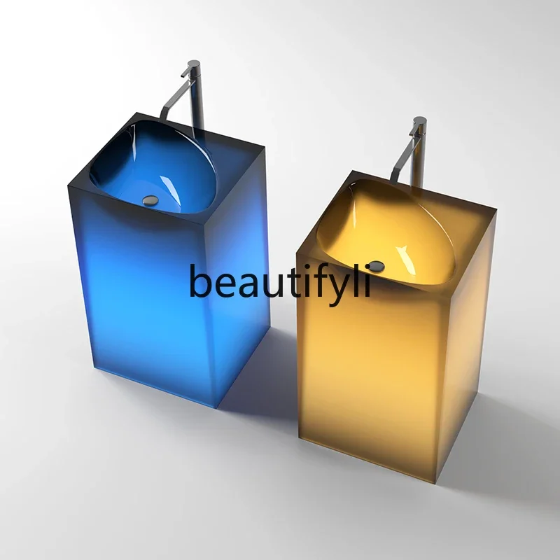 

Color luminous transparent, floor-to-ceiling washbasin, washbasin, toilet washbasin