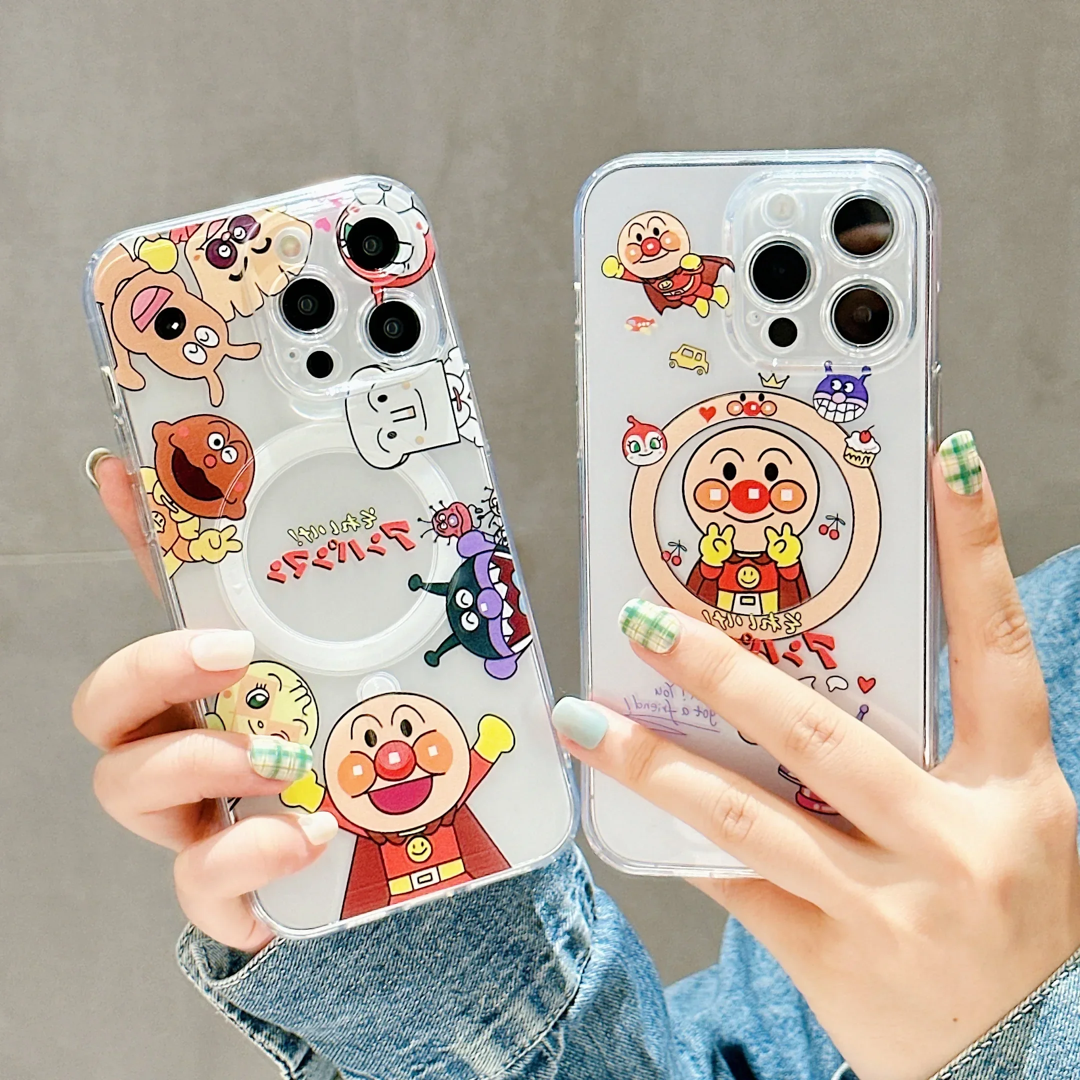 Cartoon Anime Anpanmans For Magsafe Magnetic Phone Case For iPhone 15 14 13 12 11 Pro Max 14Pro Couple Anti-drop Soft Back Cover