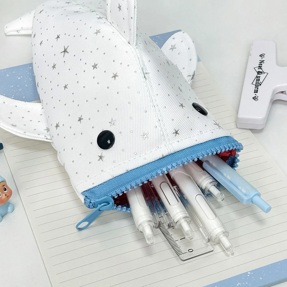 Shark Star Pencil Case, Creative High Beauty Thickened Storage Bag, Funny and Unique Student Pencil Box