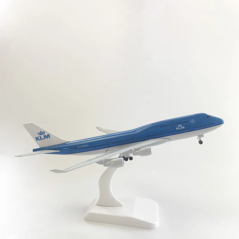 20cm B747 Netherlands KLM Airplane Model 747 Airlines Metal Aircraft Replica Alloy Material 1:400 Aviation Mold Gift Series