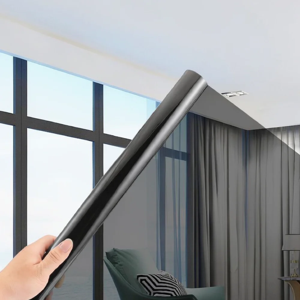 Heat Blocking Window Tint One Way Privacy Mirror Film Solar Protection Glass Sticker For Home Office Decoration