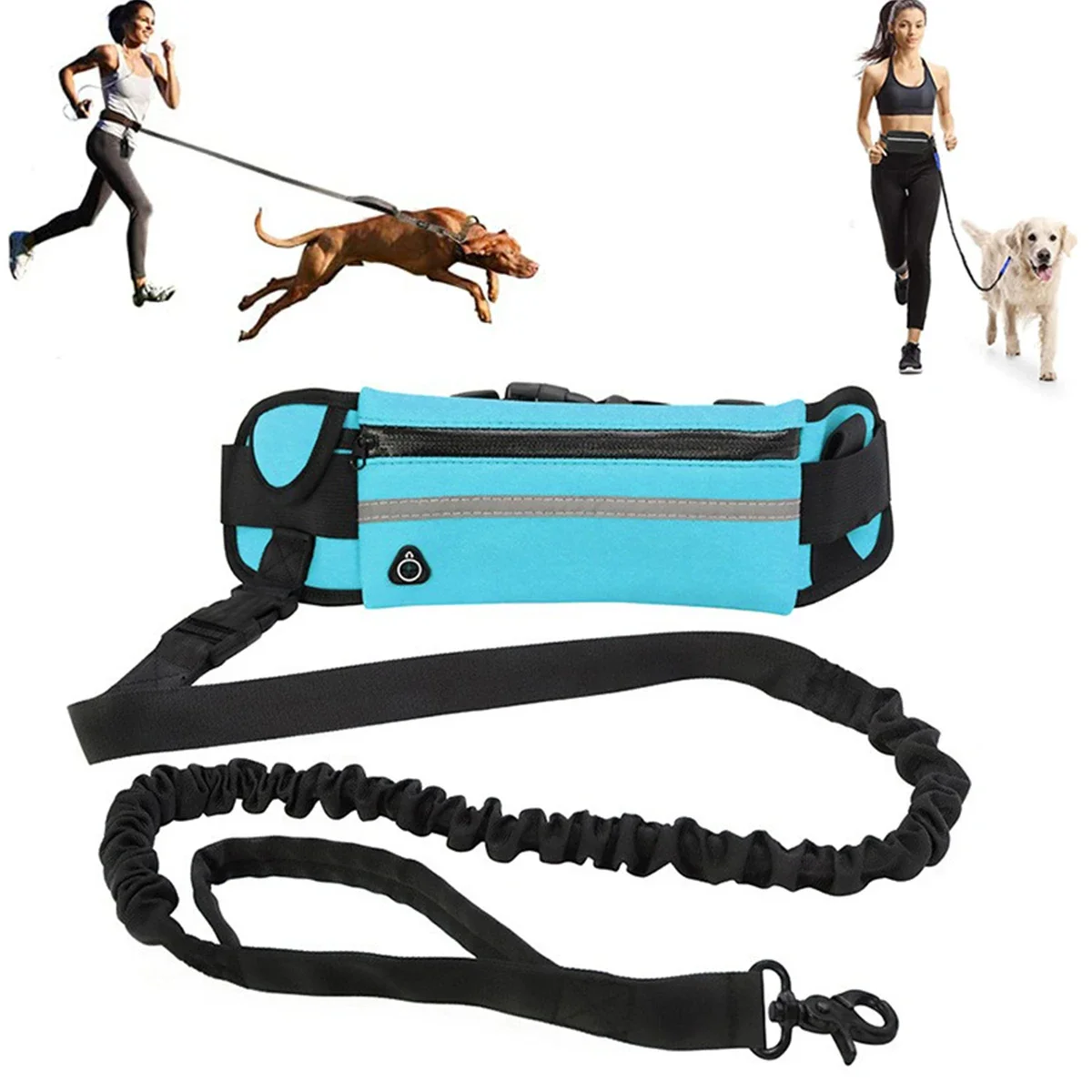 New Dog Traction Rope Leash with Waist Bag Nylon Durable Training Leash Premium Dog Supplies for Running Walking Training Hiking