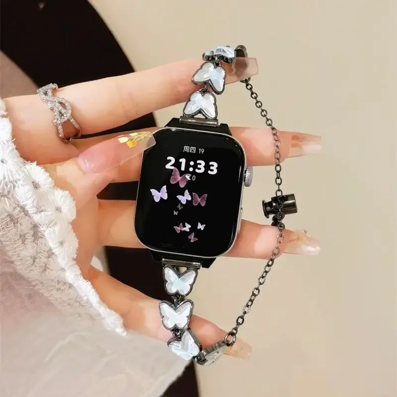 

Colorful Aurora Butterfly Metal Bracelet Suitable for HW Watch Fit3/Fit4 Straps and HW Band 8/9/10NFC Handmade Straps