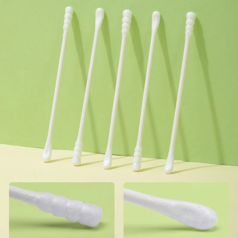 200 Pcs Fine Paper Stick Double Screw Cotton Swab Baby Safety Cotton Buds Baby Clean Ears Health Tampons