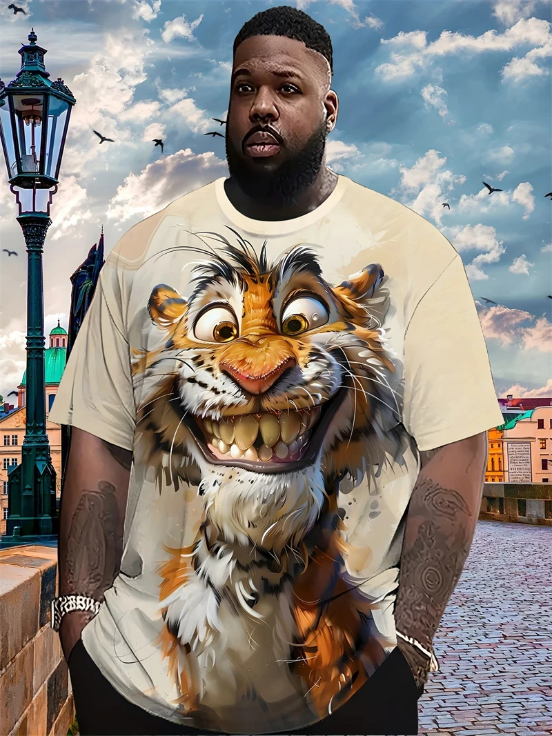 

Funny Fat Cat Graphic T Shirts Street Fashion Short Sleeve Tee Animal Print T Shirt Men Casual Oversiezd T-shirt Mens Clothing
