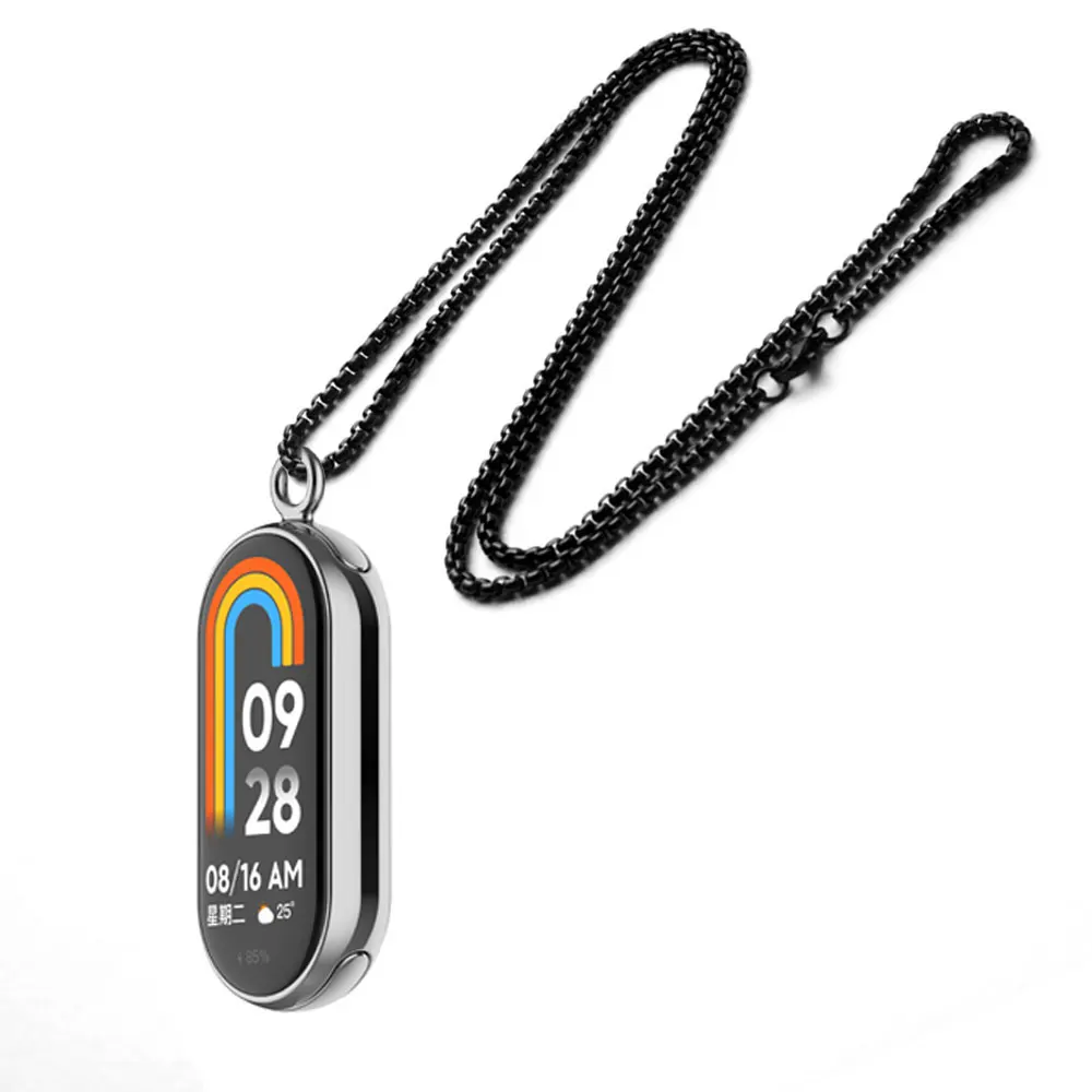 Pendant Necklace For Xiaomi Miband 9 Watch Neck Decoration Strap Mi band 8 Stainless Steel Metal Buckle Smart Watch Accessory