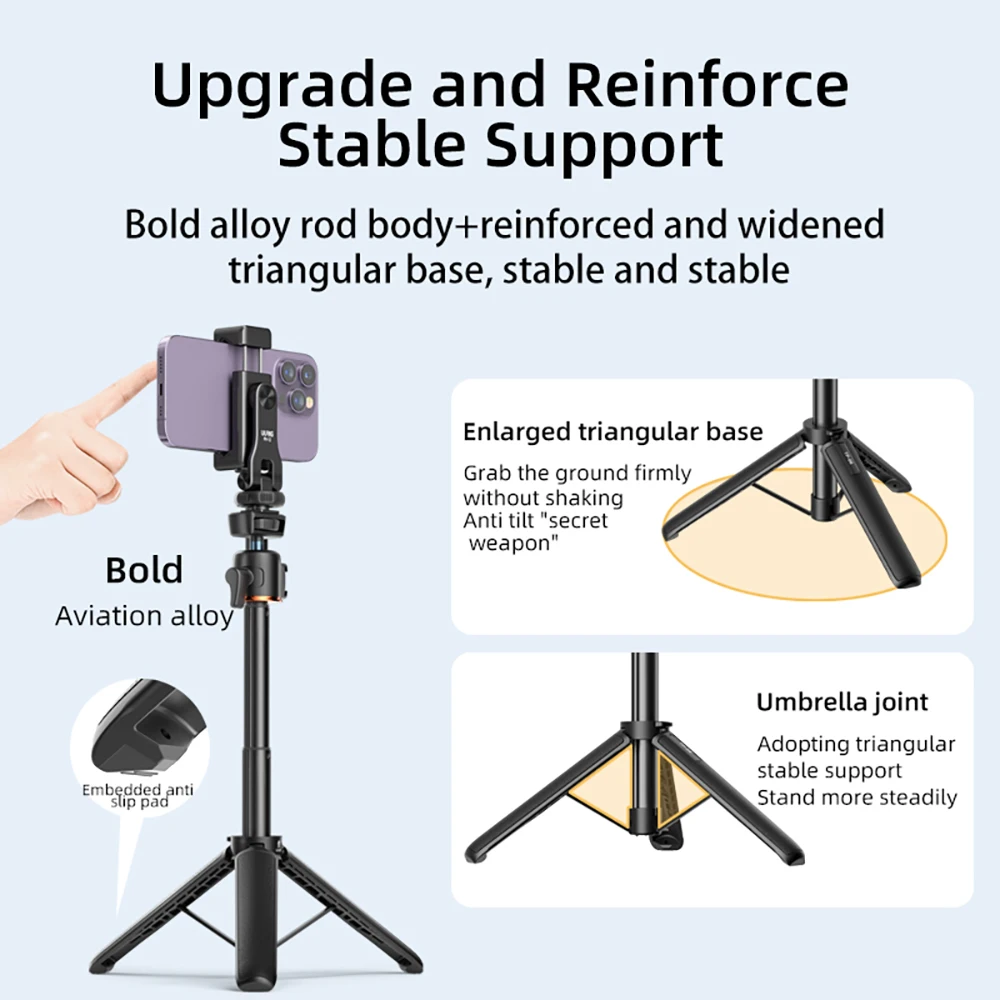 Selfie Stick Tripod Stand For Gopro 13 12 11 10/DJI Action 4 5 Pro Universal Outdoor Travel Vlog Live Streaming Selfie Video Pho
