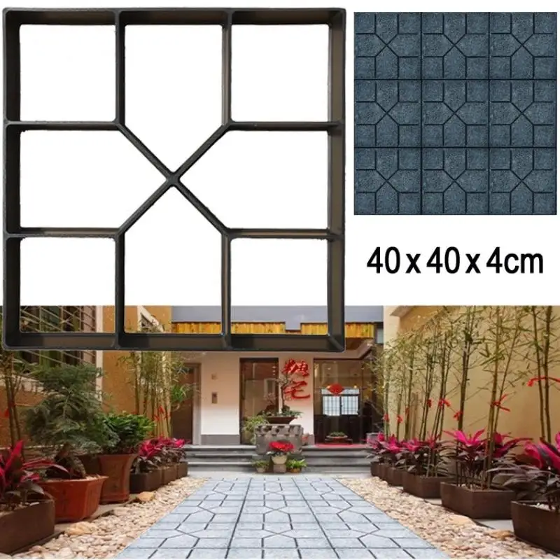 New DIY Path Maker Paver Molds Stone Brick Concrete Mold Concrete Walk Garden Path Paving Paver Reusable Patio Molds Paviment view 4